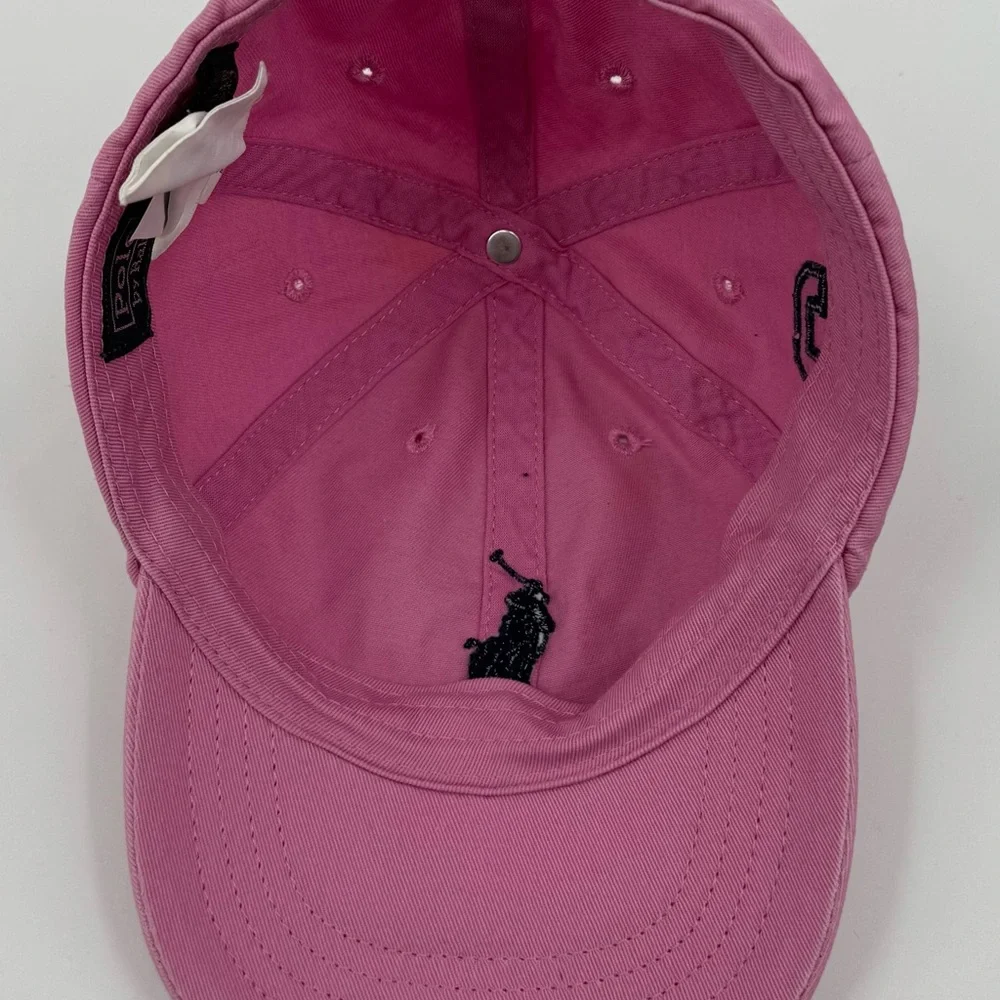 Polo Ralph Lauren Big Blue Pony #3 Pink Toddler Cap w/ Elastic Back Strap 9-24 M